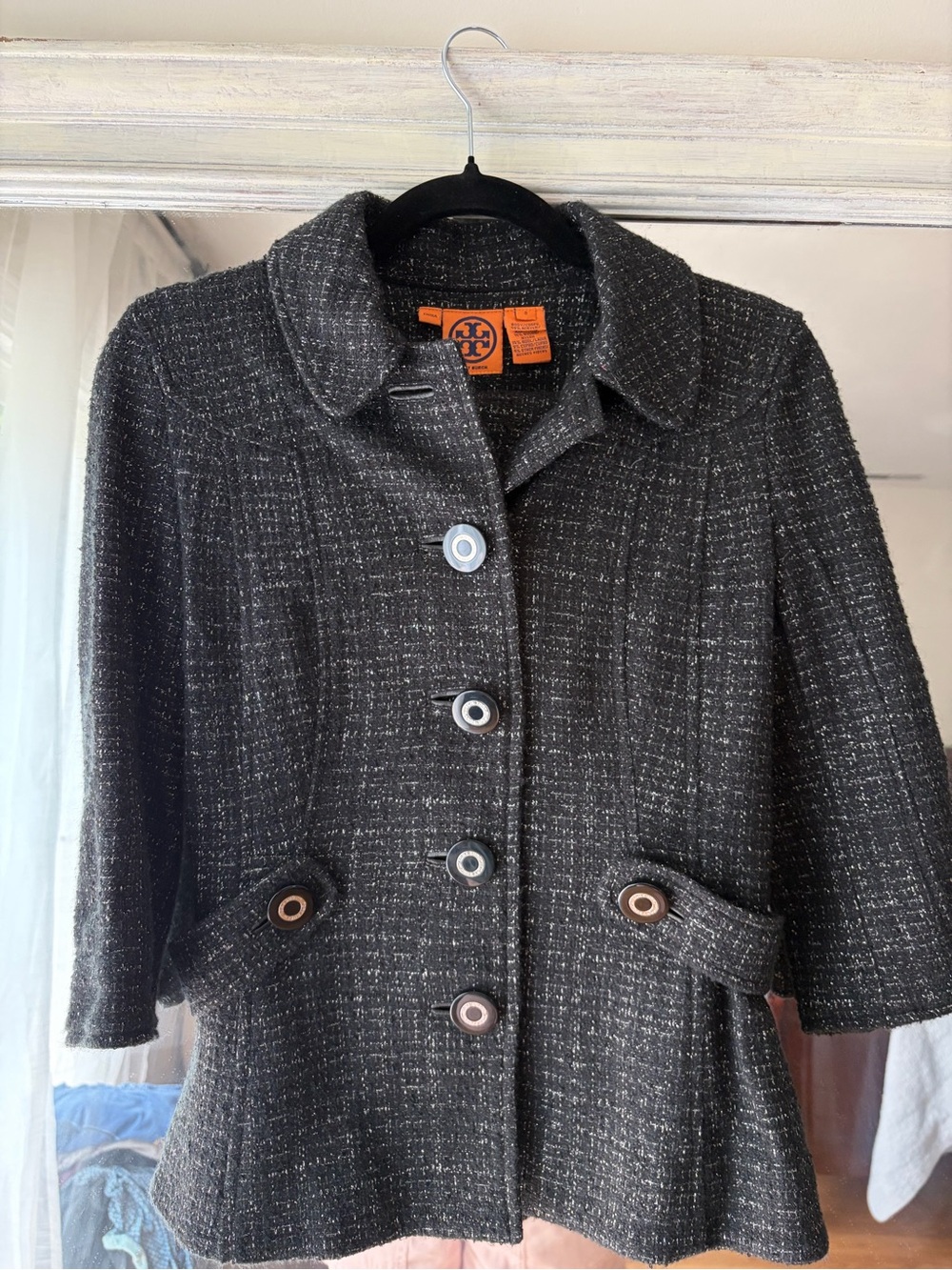 Tory Burch Charcoal Tweed Button-Front Jacket & Skirt